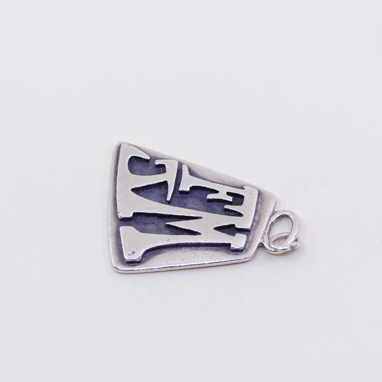 Vintage Sterling silver handmade pendant, 925 name monogram FJM
