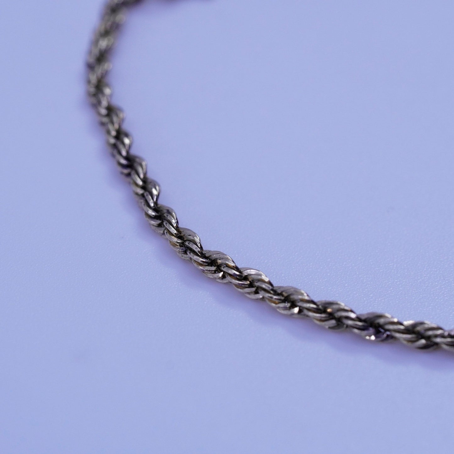 8”, USA danecraft vermeil gold over Sterling 925 silver bracelet, rope chain