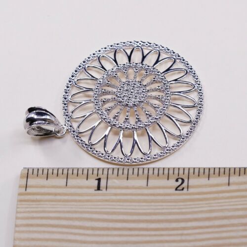 Vintage Italy Milor Sterling Silver Handmade Pendant, 925 Bali Circle