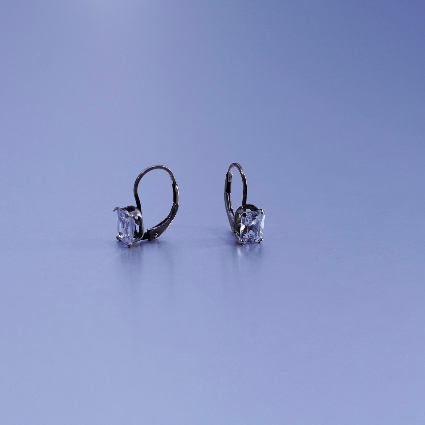 Vintage Sterling 925 silver earrings, dangle and Cz