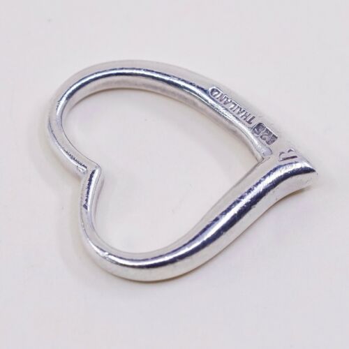 Vintage Italy Sterling Silver Heart Pendant, Solid 925 Silver Charm