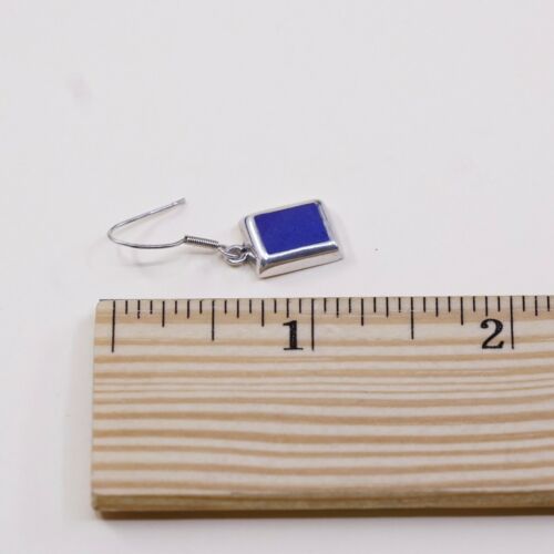 Vintage Sterling silver handmade earrings, 925 dangle w/ sodalite N Beads