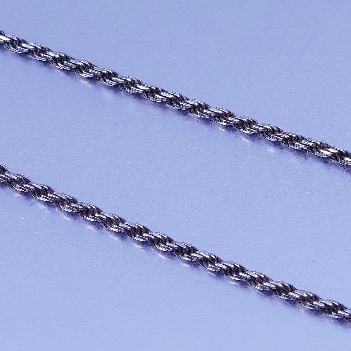 18” 1.6mm, vintage Italy Sterling 925 silver rope chain necklace