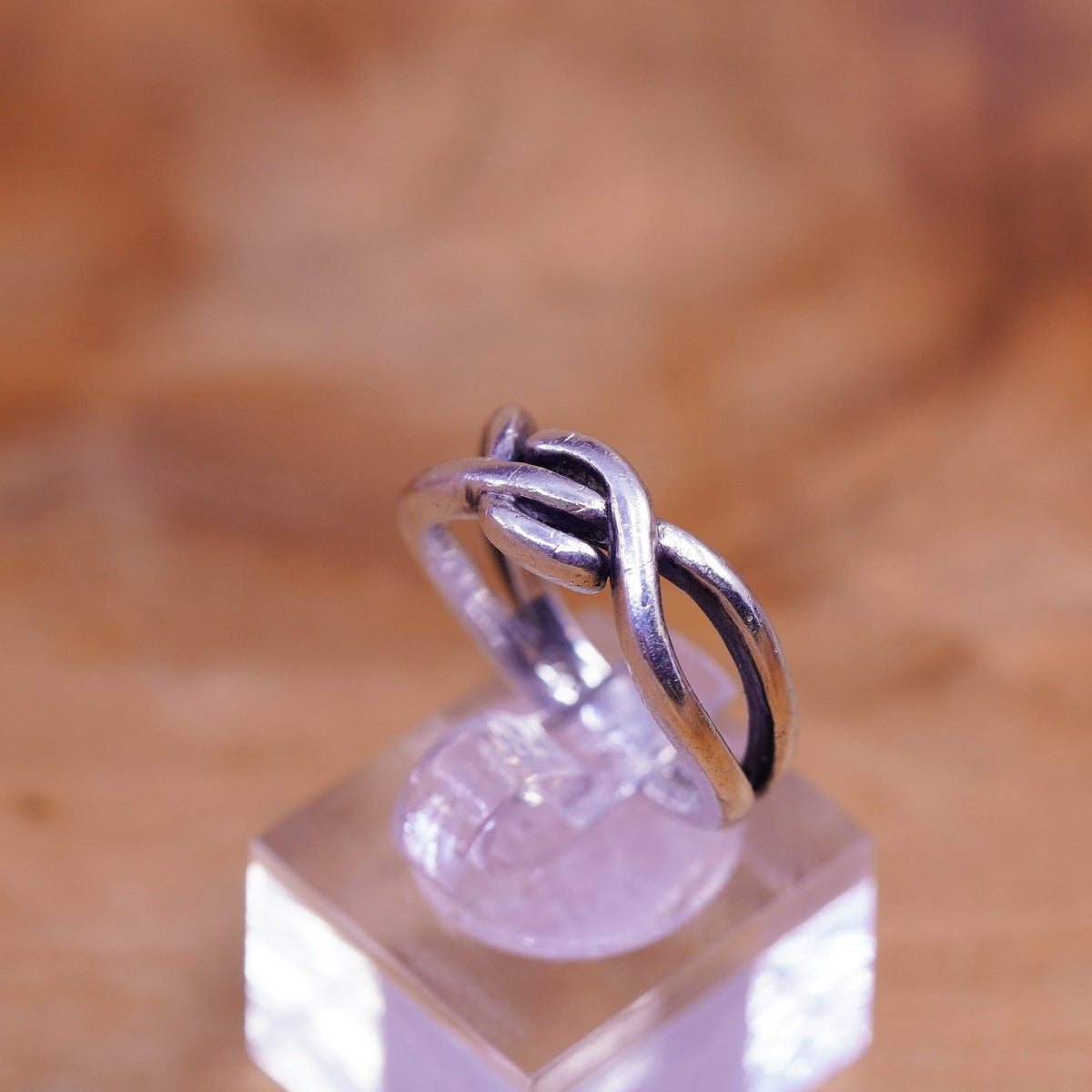 Size 6, vintage TMA Sterling silver handmade ring, Modern 925 wavy band