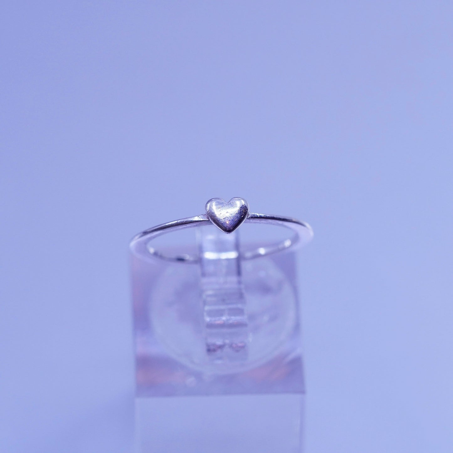Size 6, southwestern Sterling 925 silver wedding ring, heart stackable band