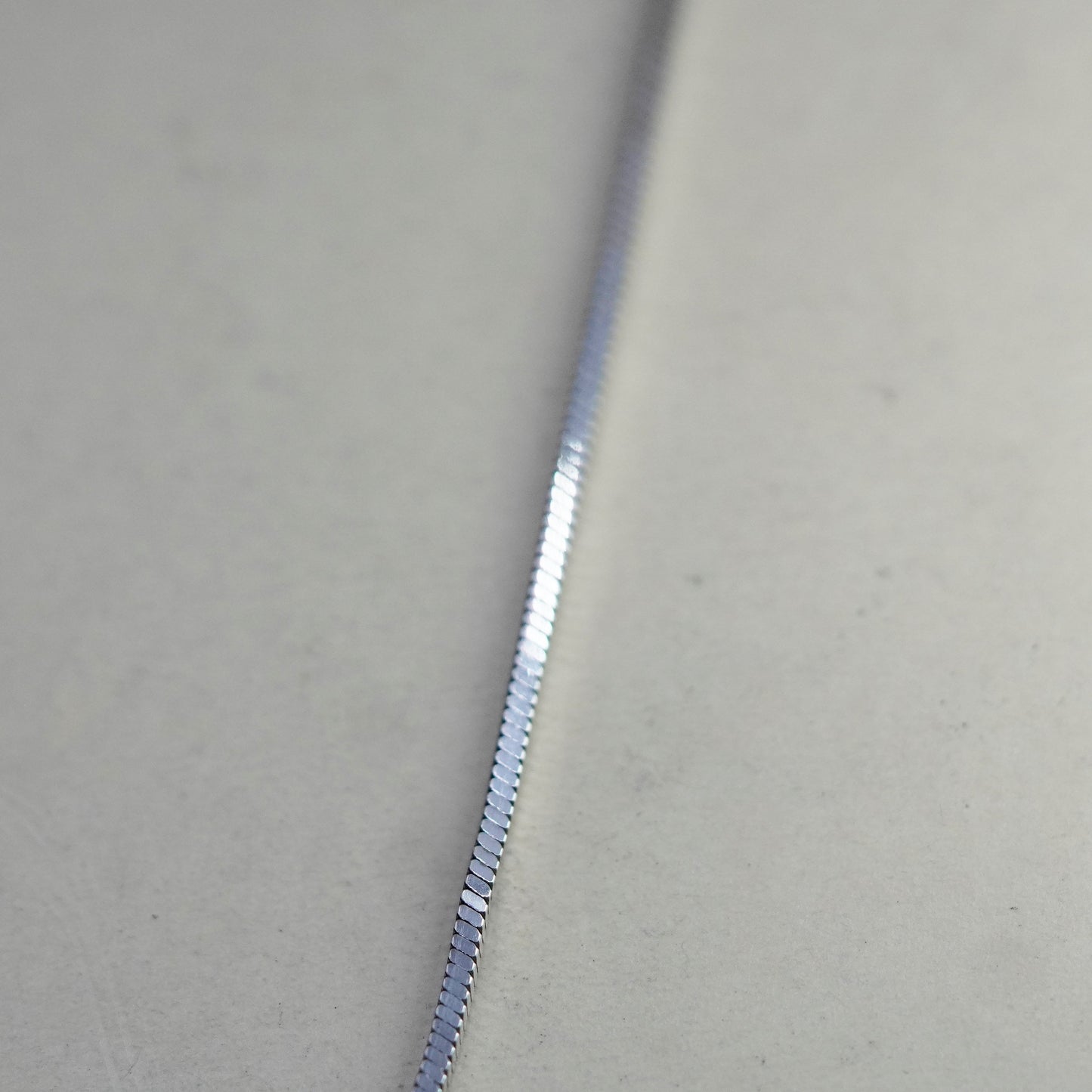 18”, 1mm, Vintage sterling silver square snake chain, Italy 925 necklace