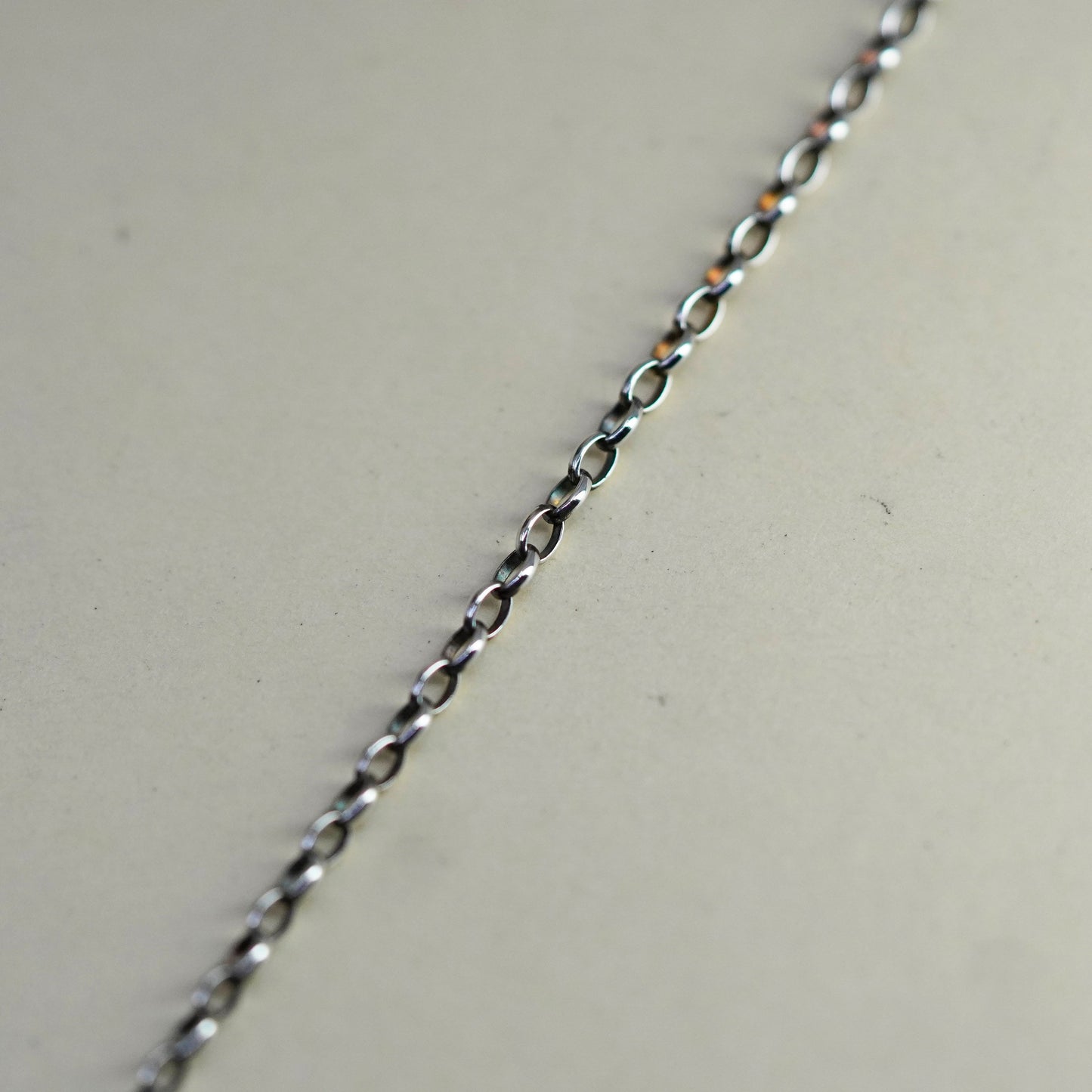18”, 1.6mm, Vintage sterling silver circle chain, Italy 925 necklace