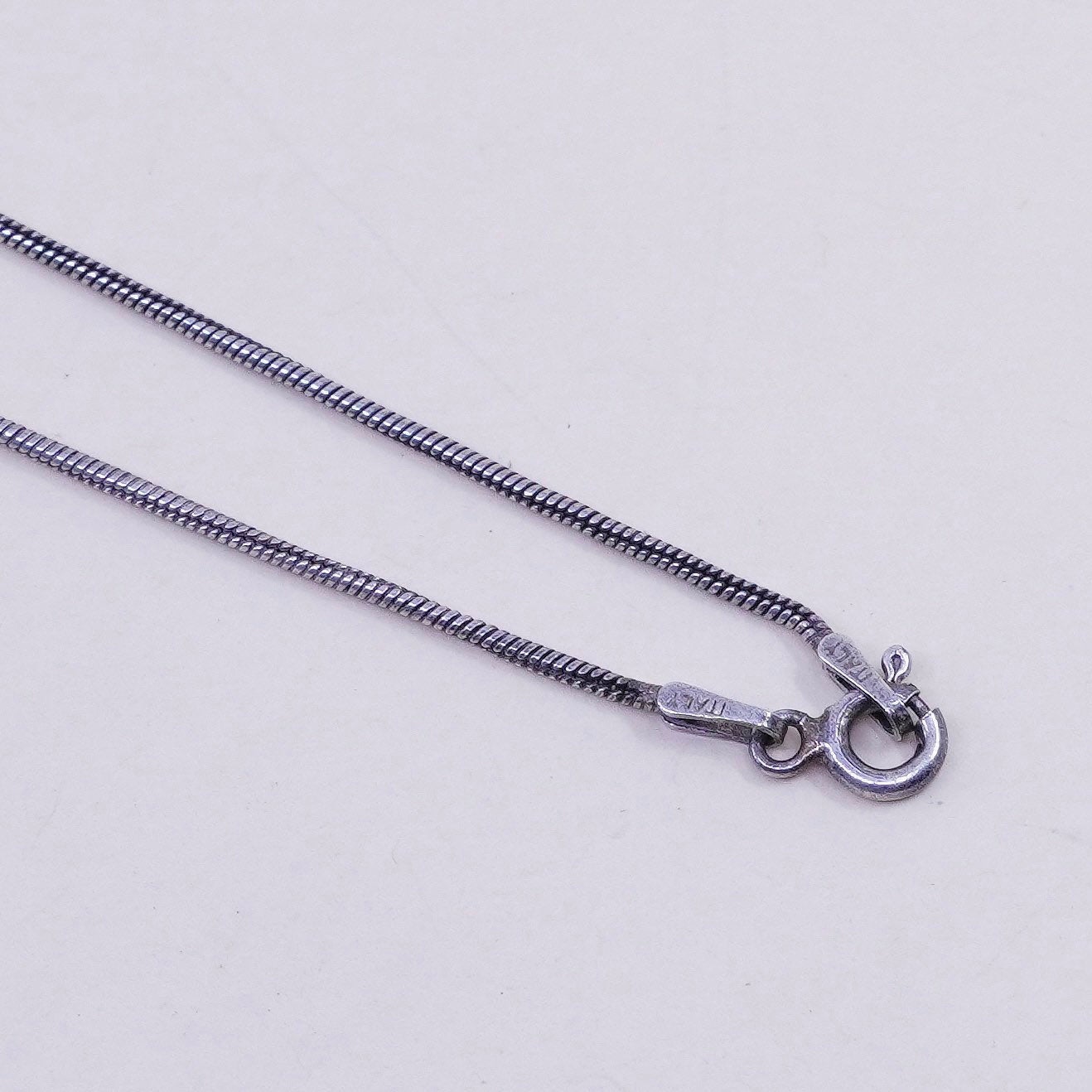 19”, 1mm, Vintage sterling silver snake chain, Italy 925 necklace