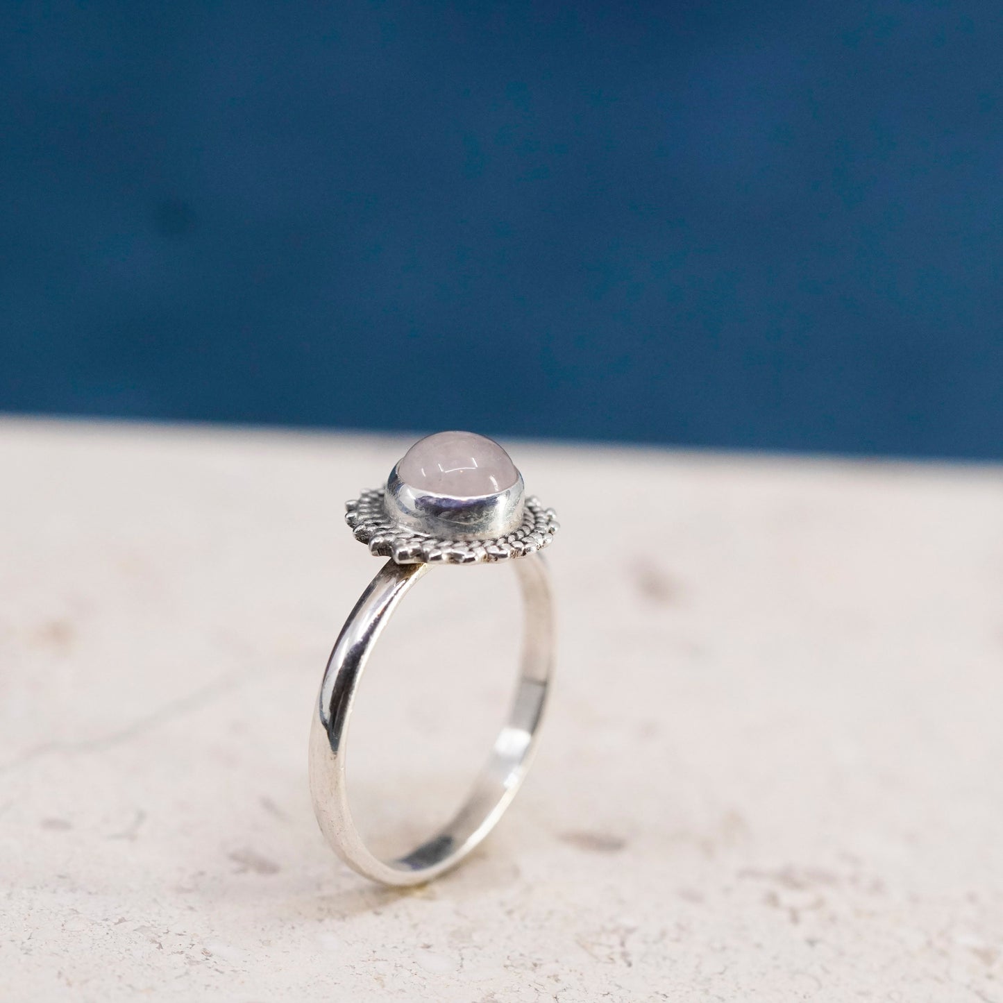 Size 9.5, vintage Sterling silver handmade ring, 925 band with moonstone