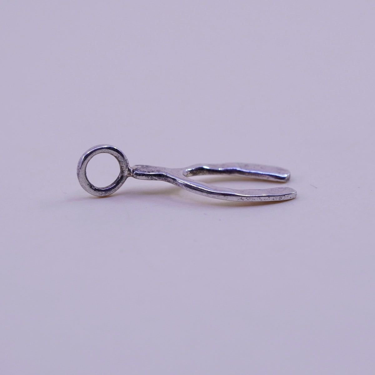 Vintage sterling silver wishbone charm, 925 pendant