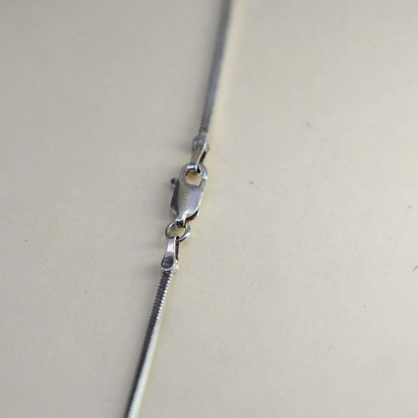 16”, 1.4mm, Vintage sterling silver square snake chain, Italy 925 necklace