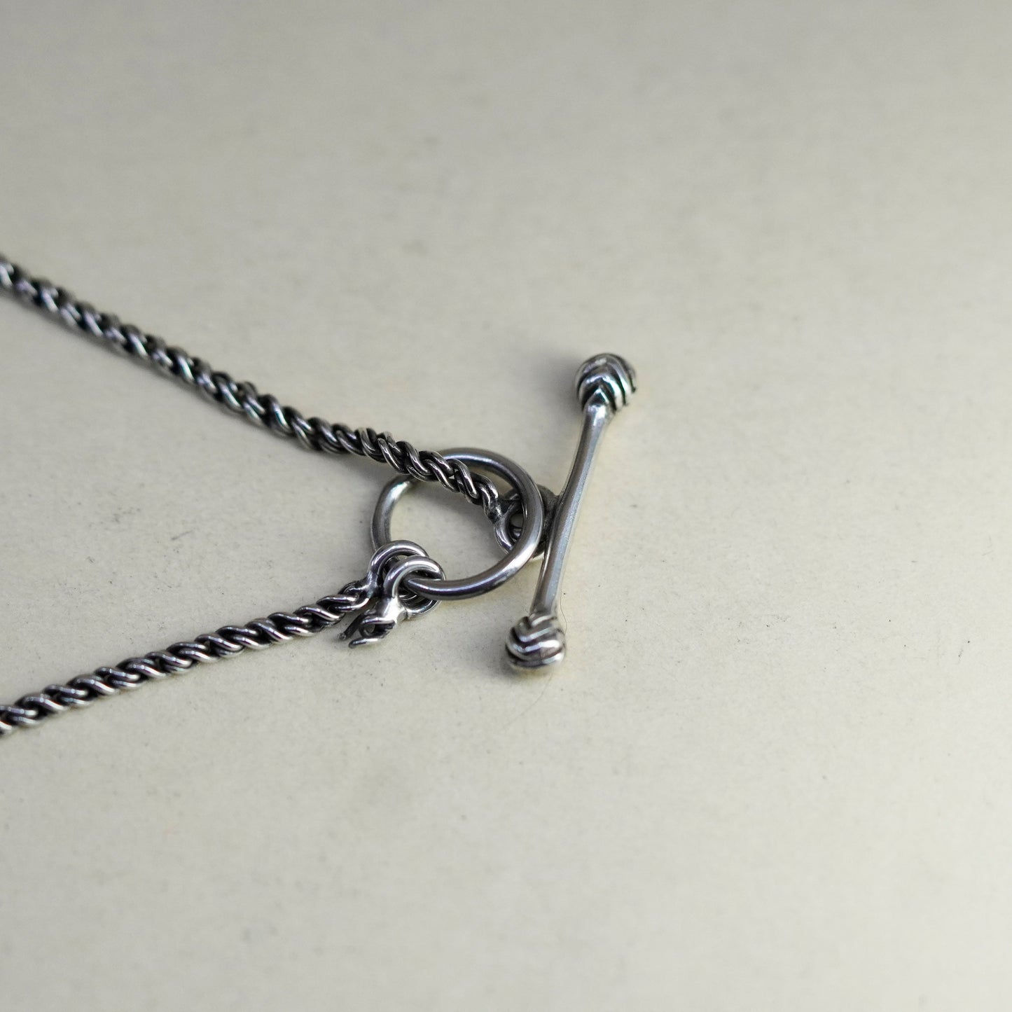 17.5”, 1.6mm, Vintage sterling silver 925 handmade twisted curb chain, necklace
