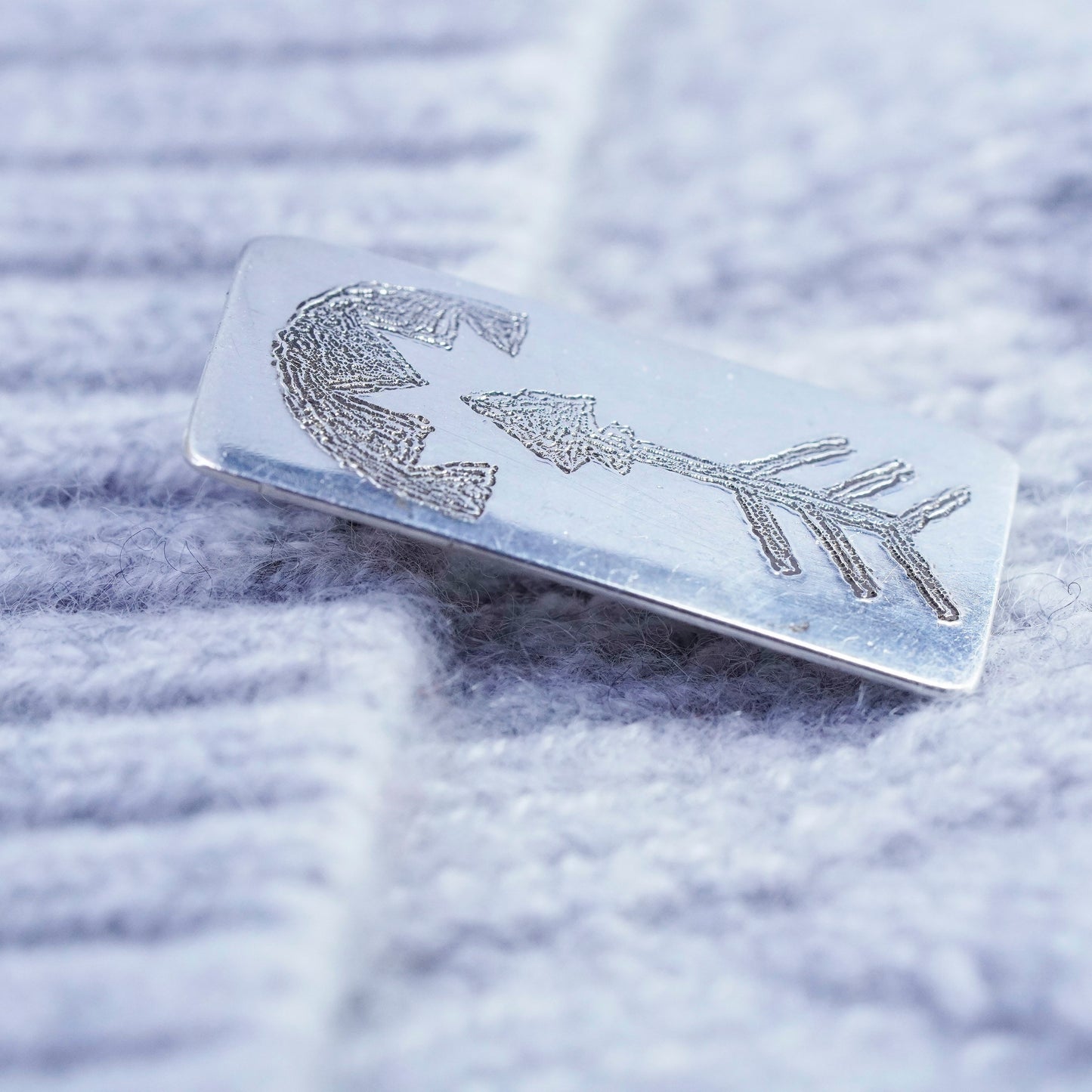 Vintage sterling silver handmade brooch, 925 arrow shield pin