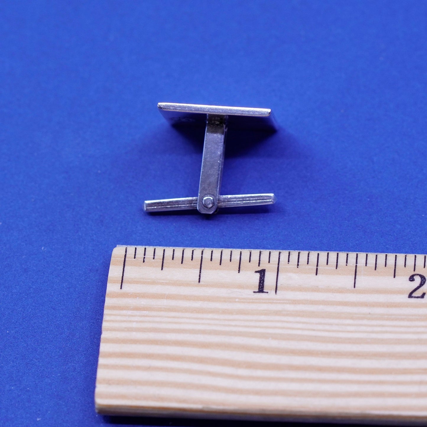 Vintage sterling silver Handmade cufflink, antique Mexico square 925 cuff links