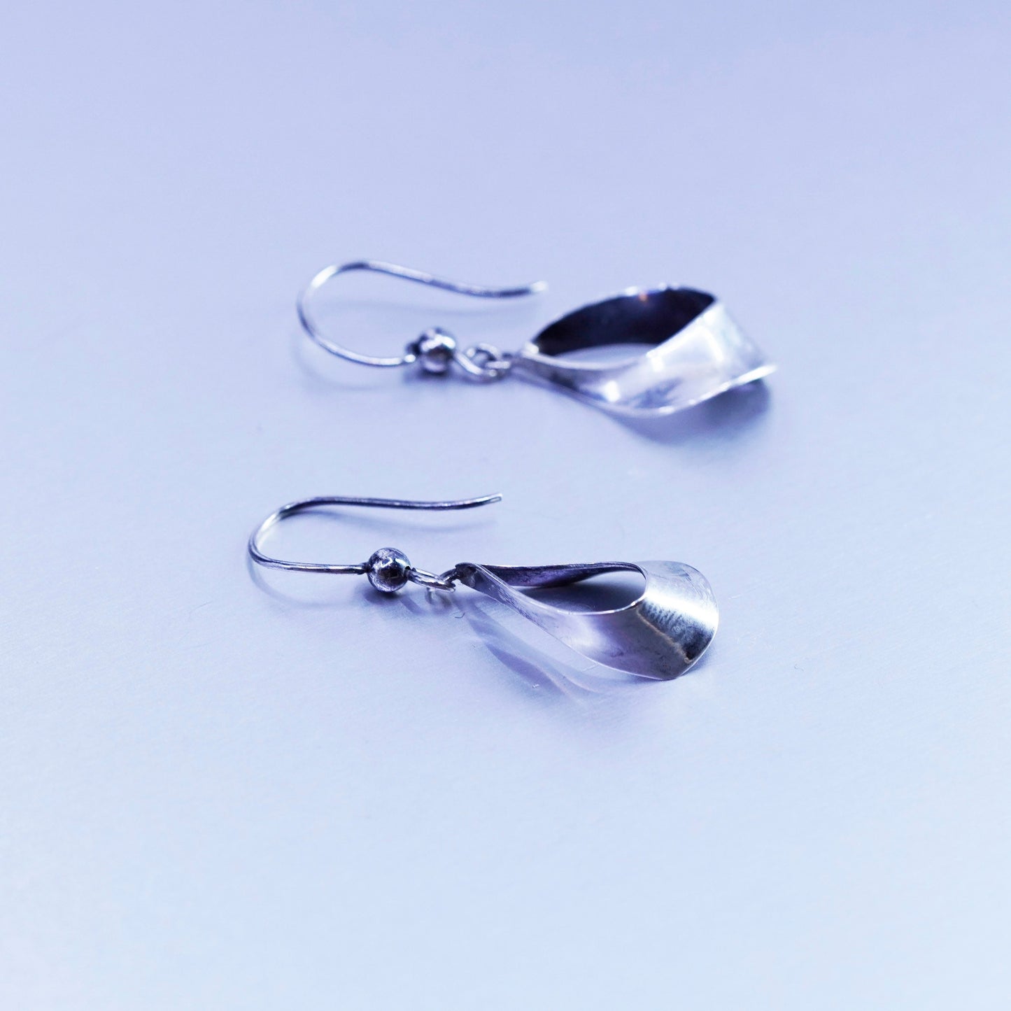 Vintage Mexico Sterling 925 silver handmade teardrop earrings