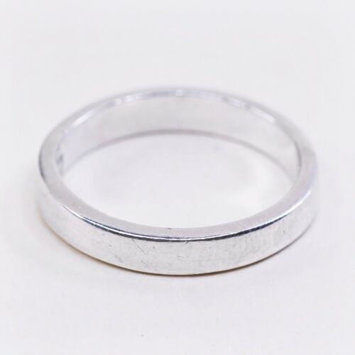 Size 7, Vtg Kariher Sterling Silver Handmade Ring 925 Silver Wedding Band