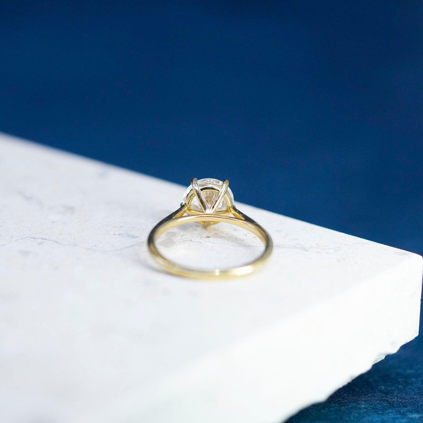 Size 6, VTG Vermeil gold filled Sterling 925 silver engagement ring round cz