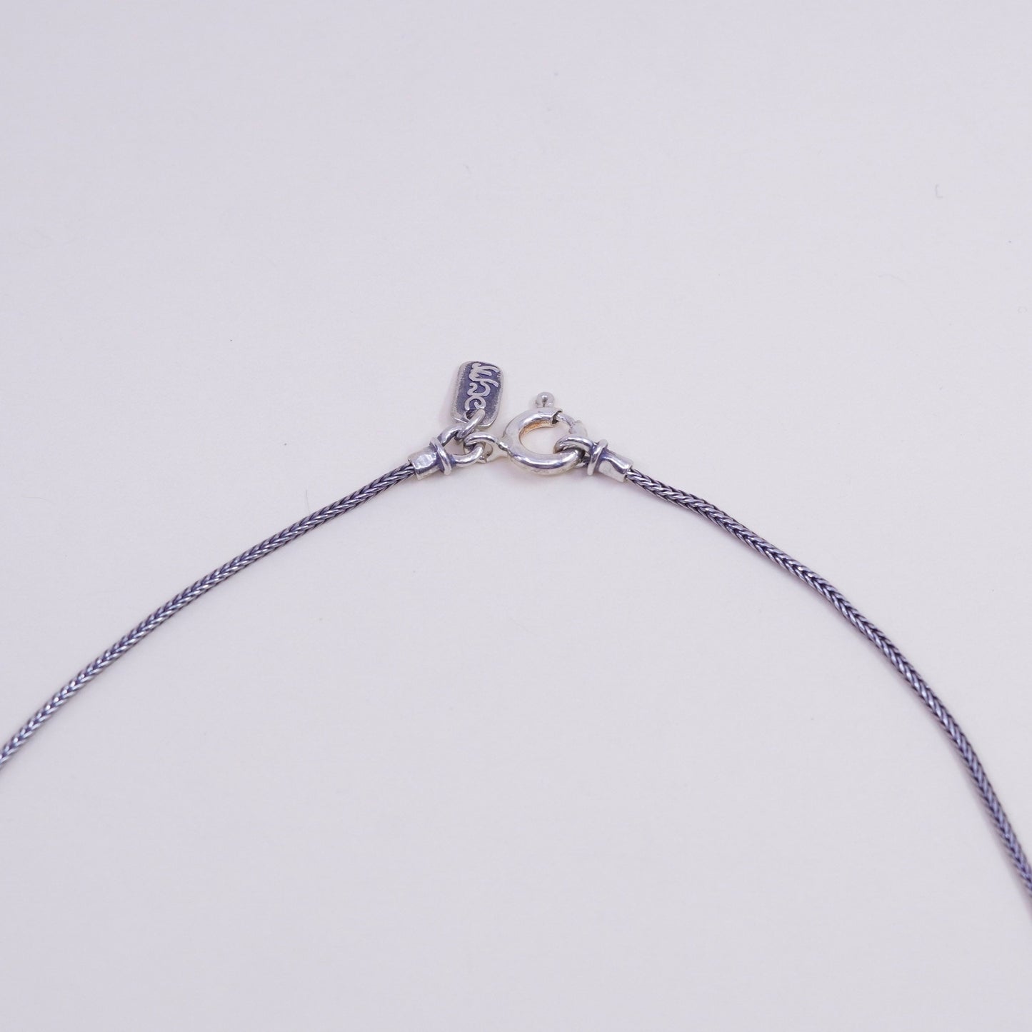 18”, israel handmade sterling silver wheat chain with cross pendant, necklace
