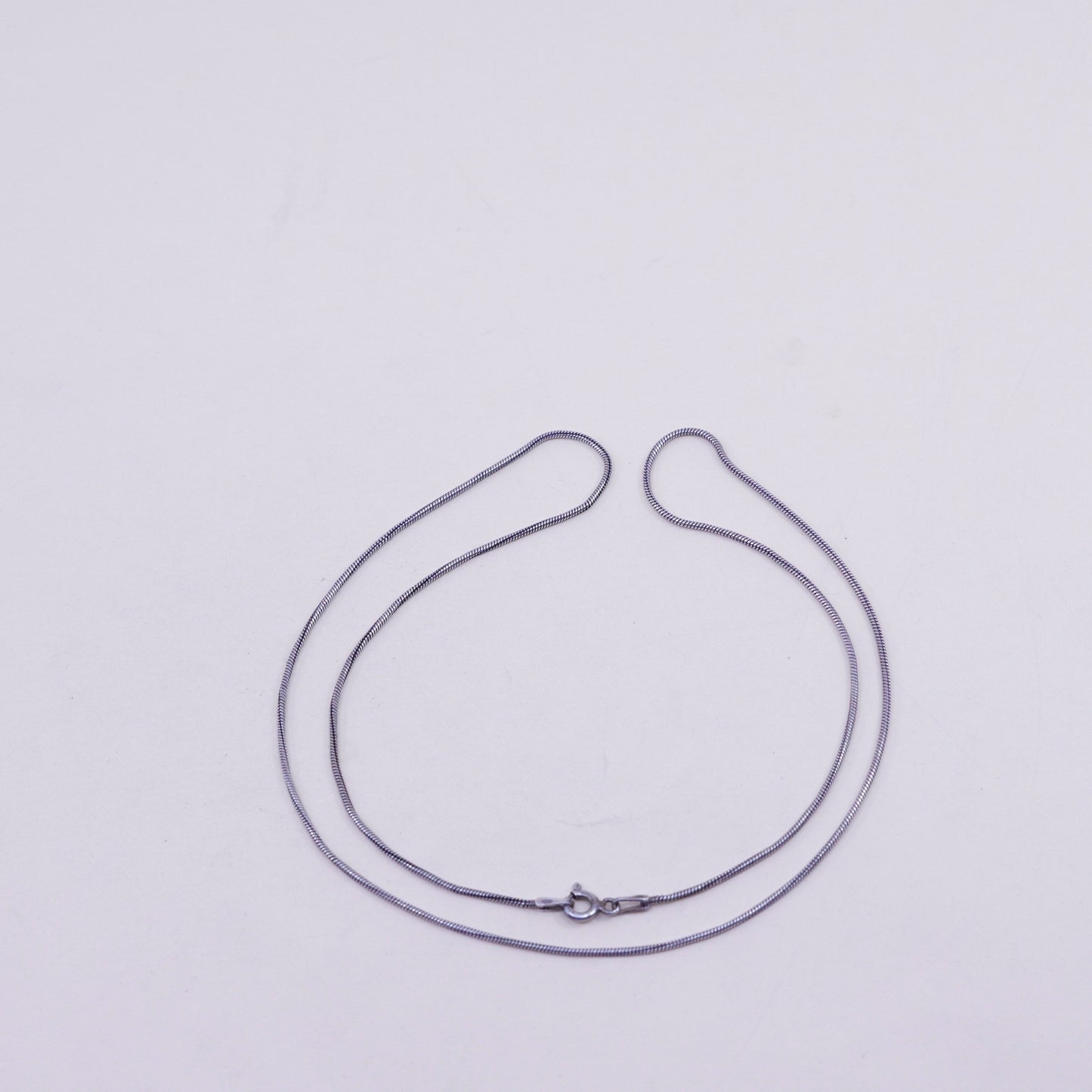 19”, 1mm, Vintage sterling silver snake chain, Italy 925 necklace