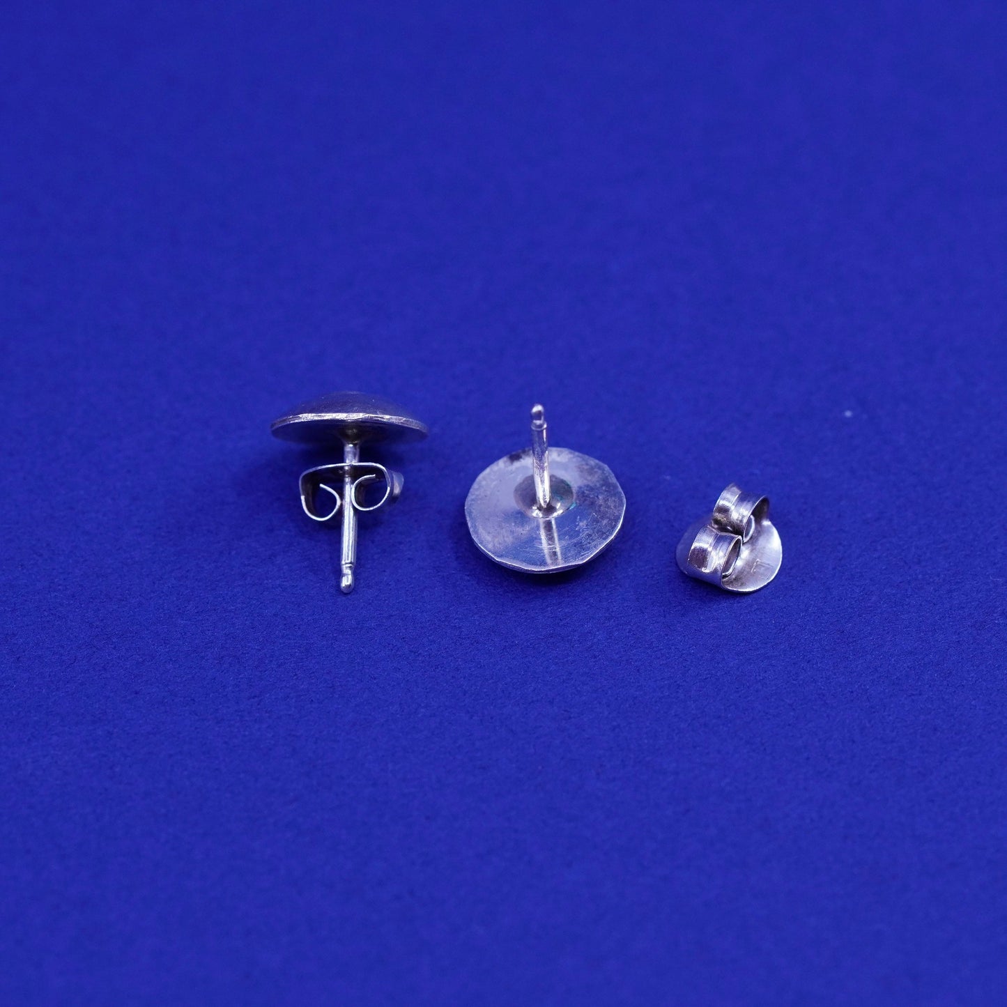 Vintage Native American sterling silver handmade earrings, 925 bear studs