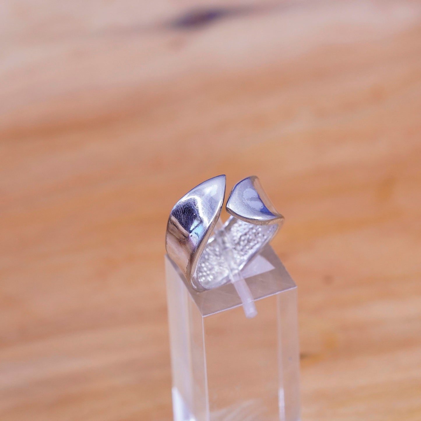 Size 6, vintage Sterling silver handmade ring, 925 wrap band