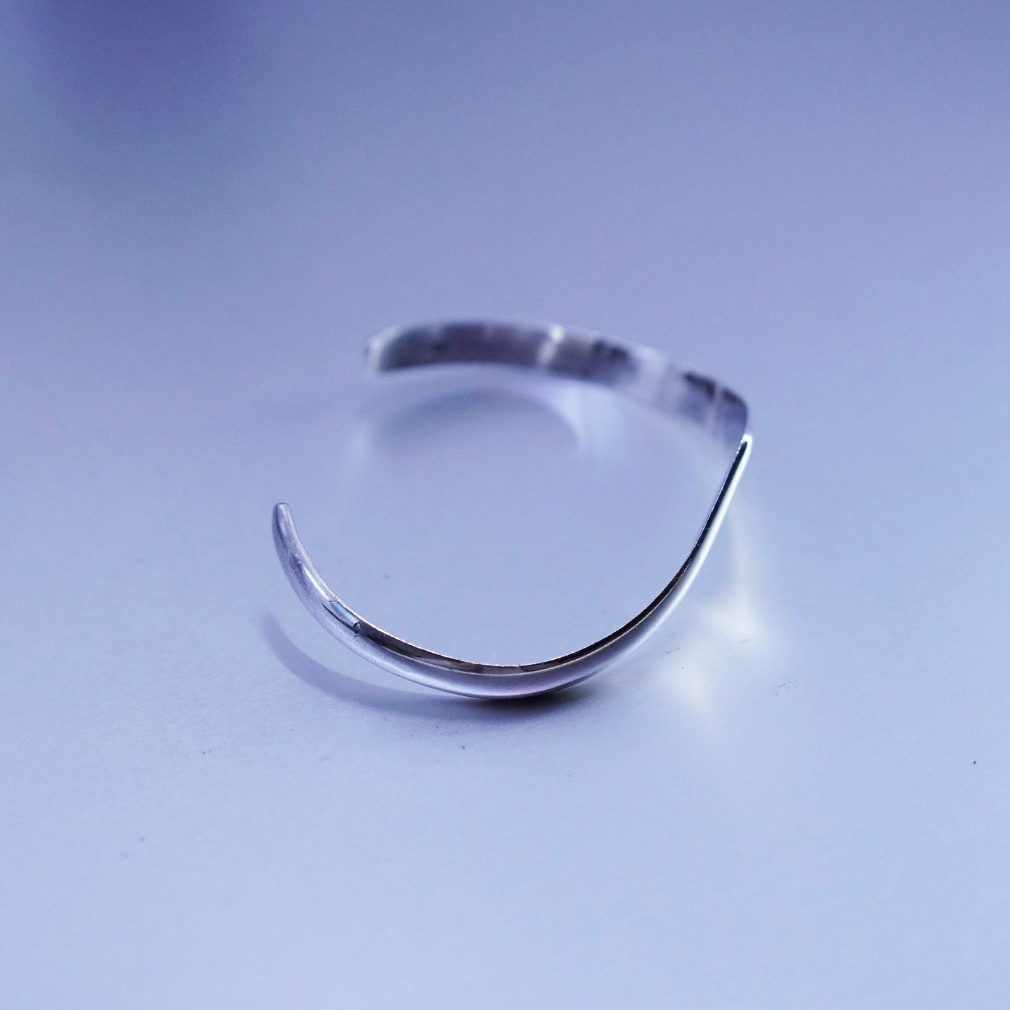6.5”, Native American Morningstar Sterling 925 silver handmade bracelet, v cuff