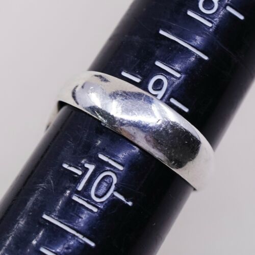 Sz 9.25, Vtg Sterling Silver Handmade Ring, 925 Silver Ring W/ Larimar, Signed