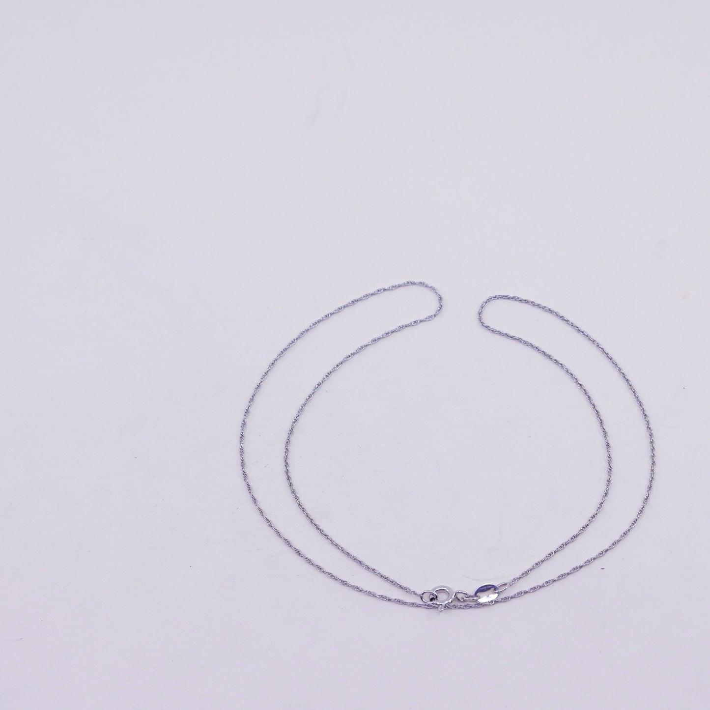 18”, 1mm, vintage Sterling silver necklace, 925 Singapore rope chain