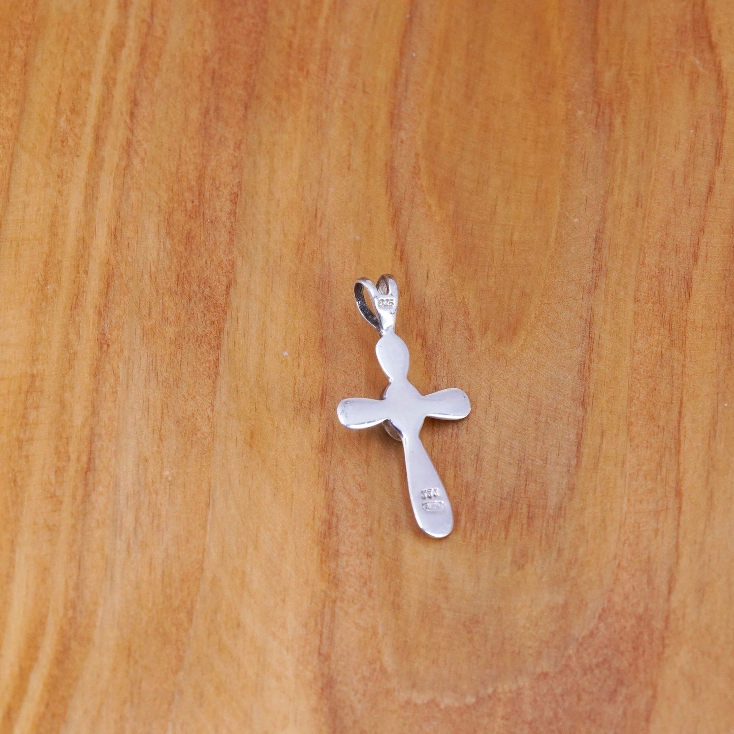 Vintage Avon Sterling silver handmade pendant, 925 cross with turquoise inlay