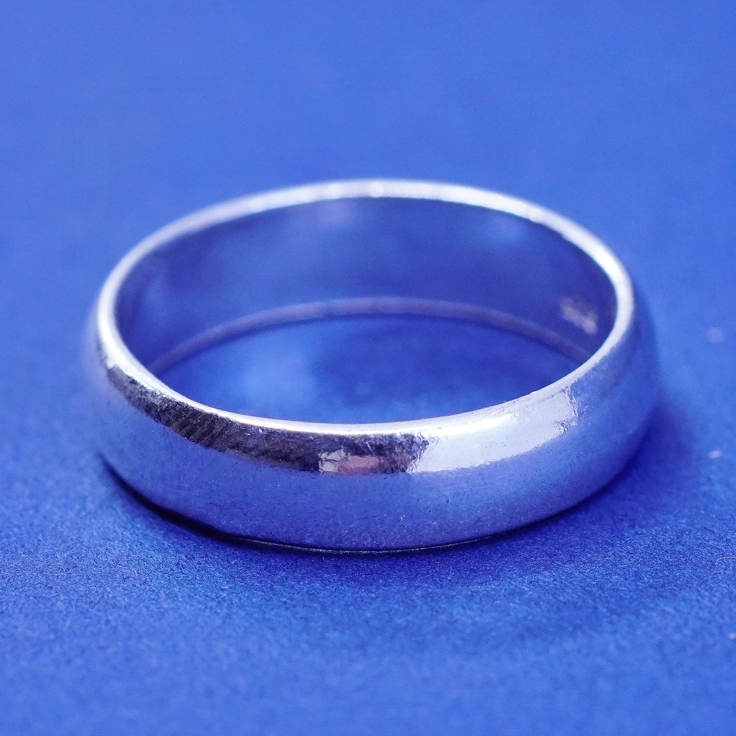 Size 7, vintage Sterling silver handmade ring, 925 wedding band