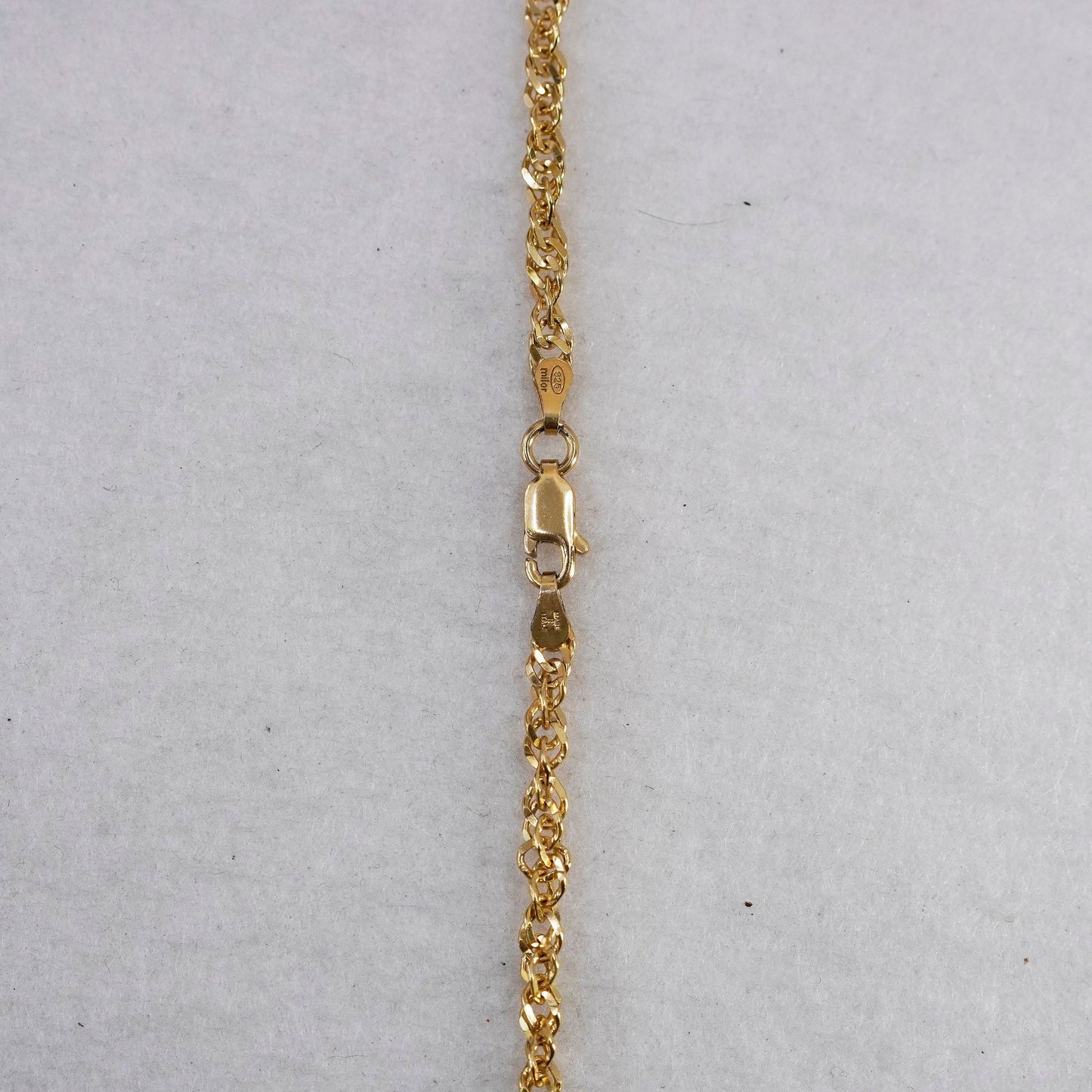 36”, Italy milor vermeil gold over Sterling 925 silver twisted curb necklace