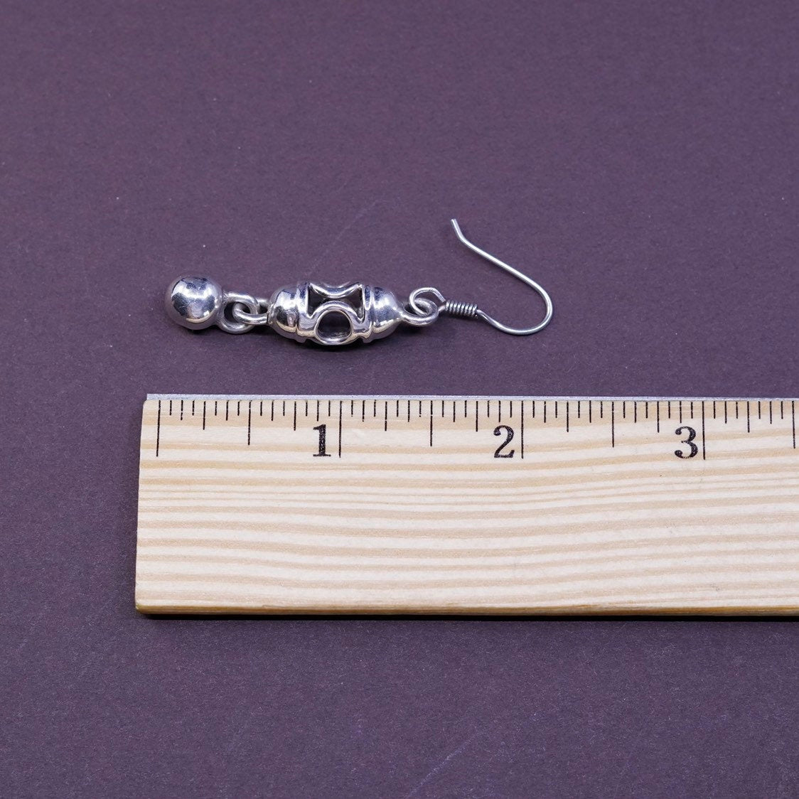 Vintage Sterling silver handmade earrings, 925 filigree and beads drops