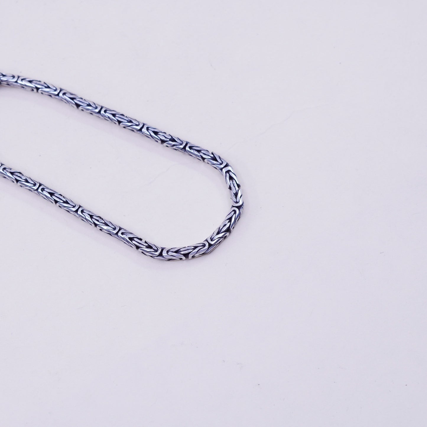 7.75”, bold Sterling silver handmade bracelet, 925 Byzantine, birdcage chain