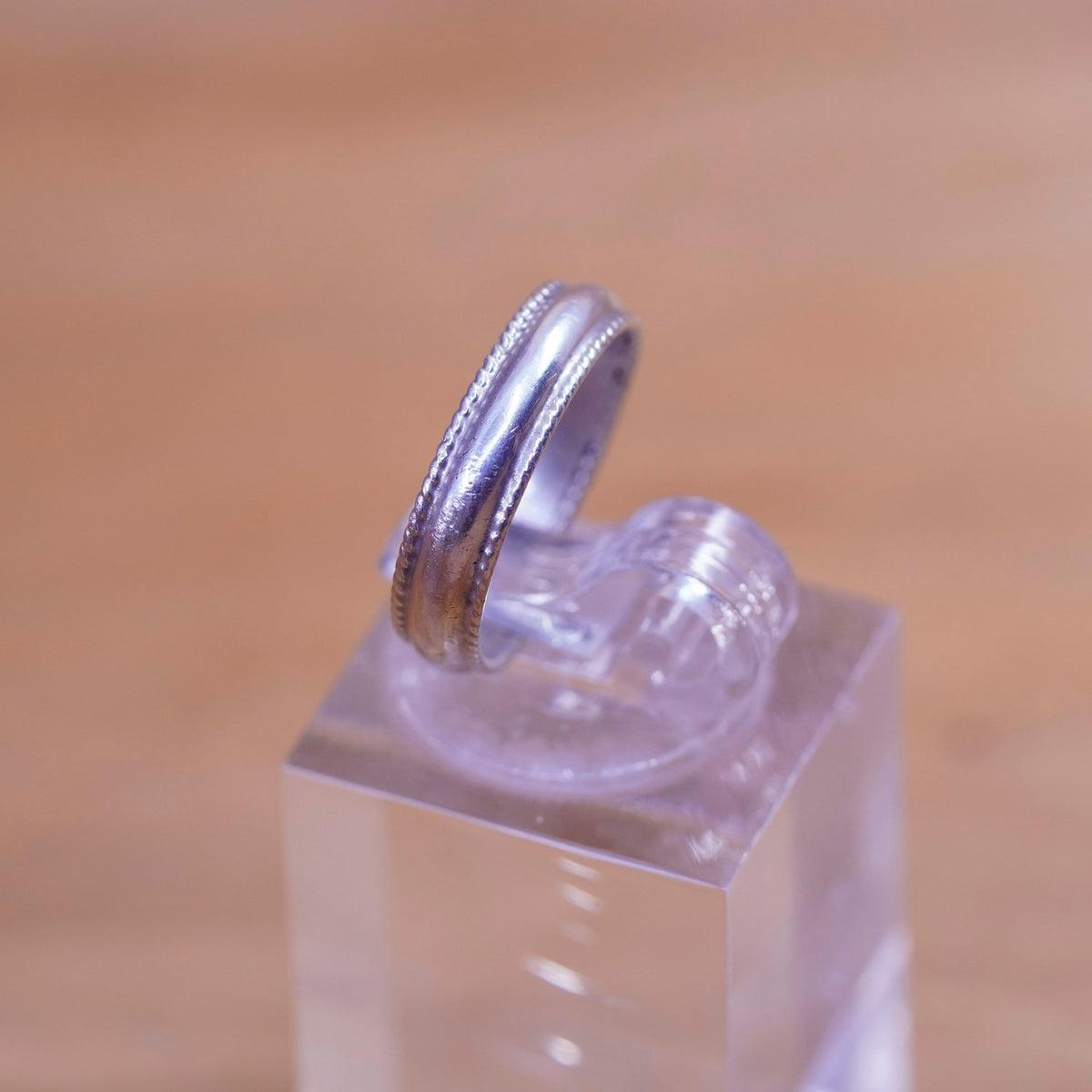 Size 3.25, vintage Sterling silver handmade ring, 925 cable band