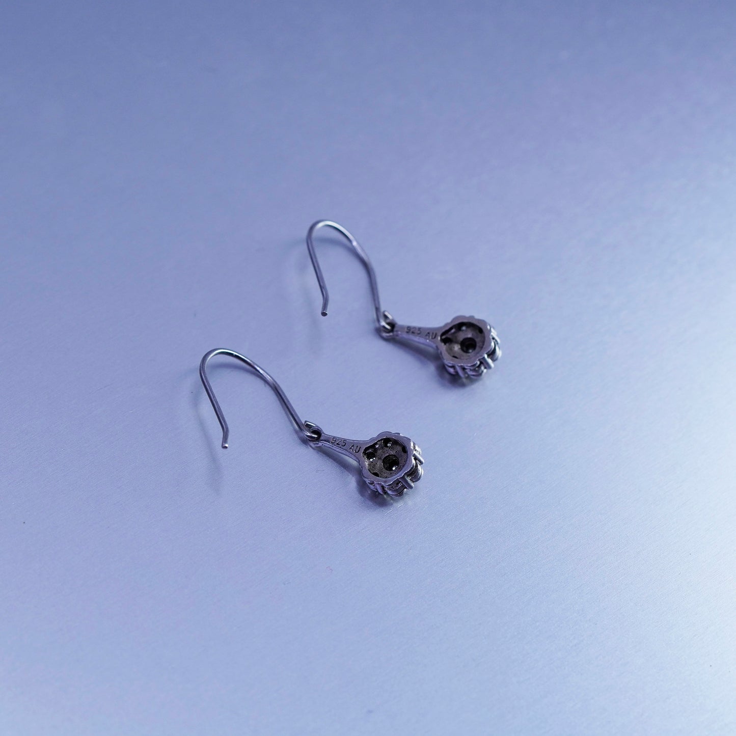 Vintage Sterling 925 silver earrings with diamond details