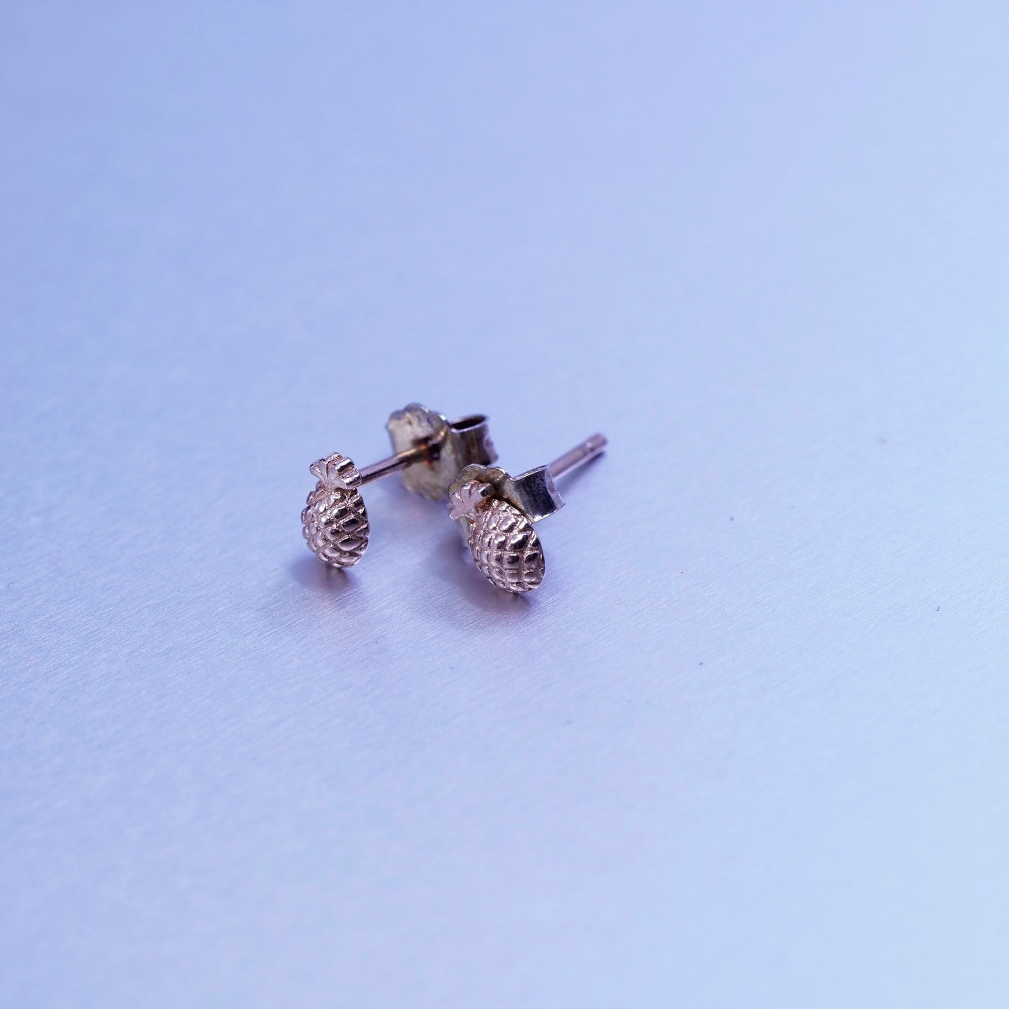 Vintage rose gold over Sterling 925 silver handmade earrings, pineapple studs