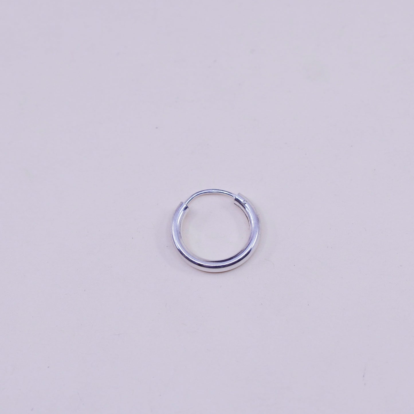 0.5", Vintage sterling silver loop earrings, fashion minimalist, fine 925 silver hoops