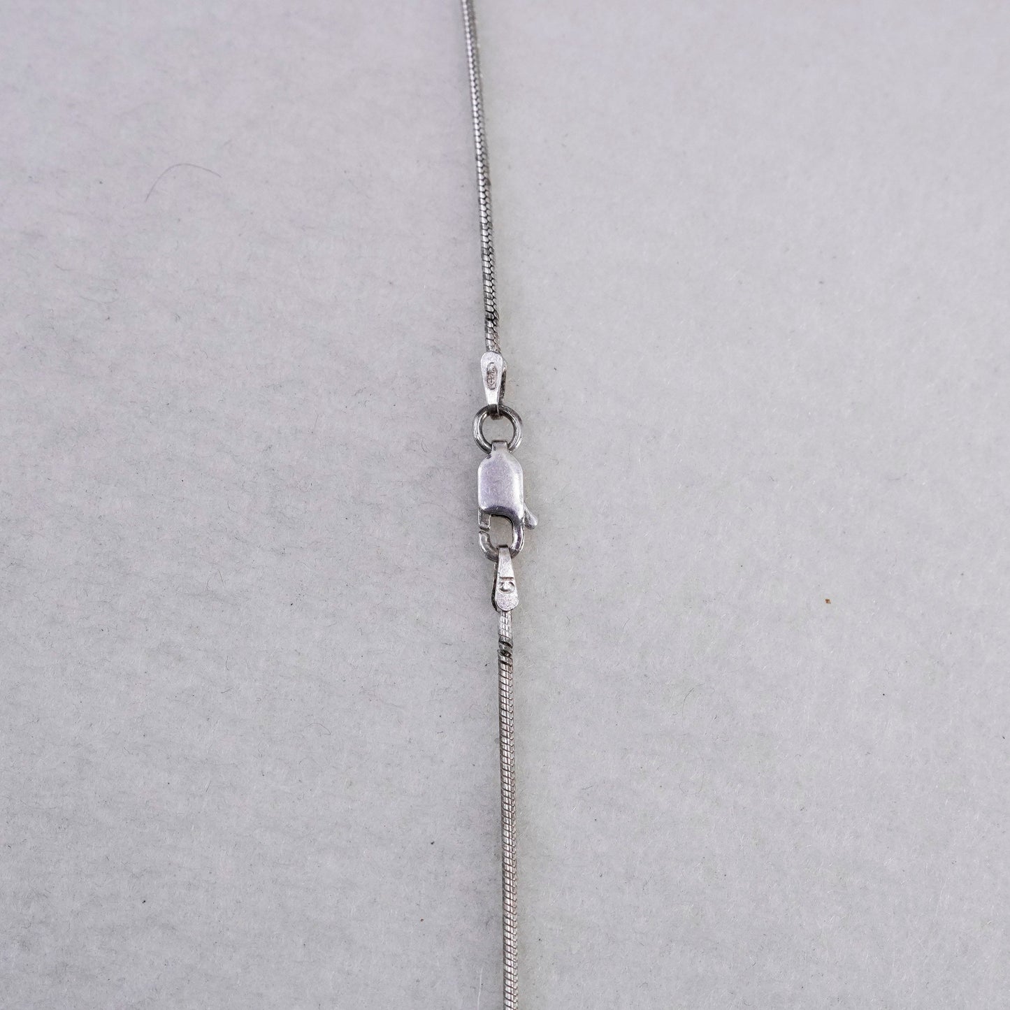 18”, VTG Sterling 925 silver handmade snake necklace graduated beads pendant