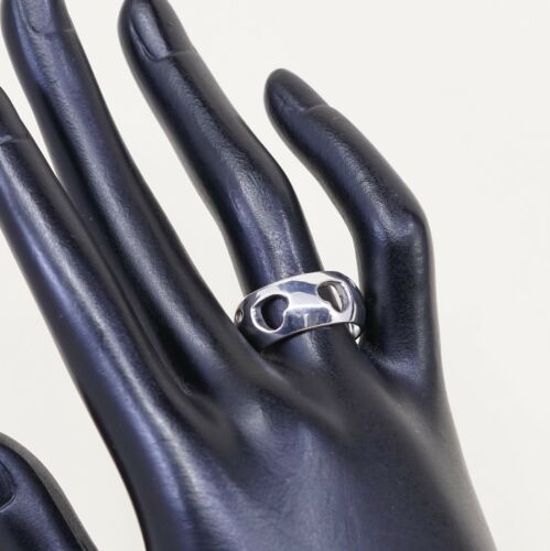 Size 8, Vtg Sterling Silver Handmade Ring 925 Band W/ Heart cut out, Stamped 925