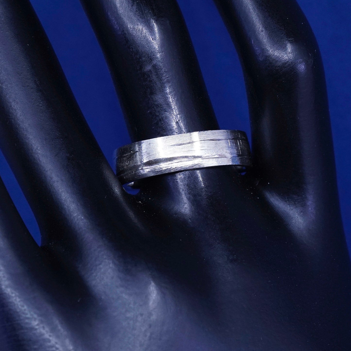 Size 9, vintage Sterling silver handmade band, 925 embossed “love” band