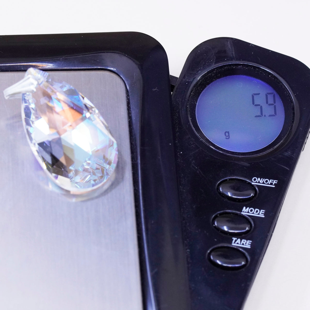 Sterling silver pendant, 925 bail teardrop with Swarovski crystal