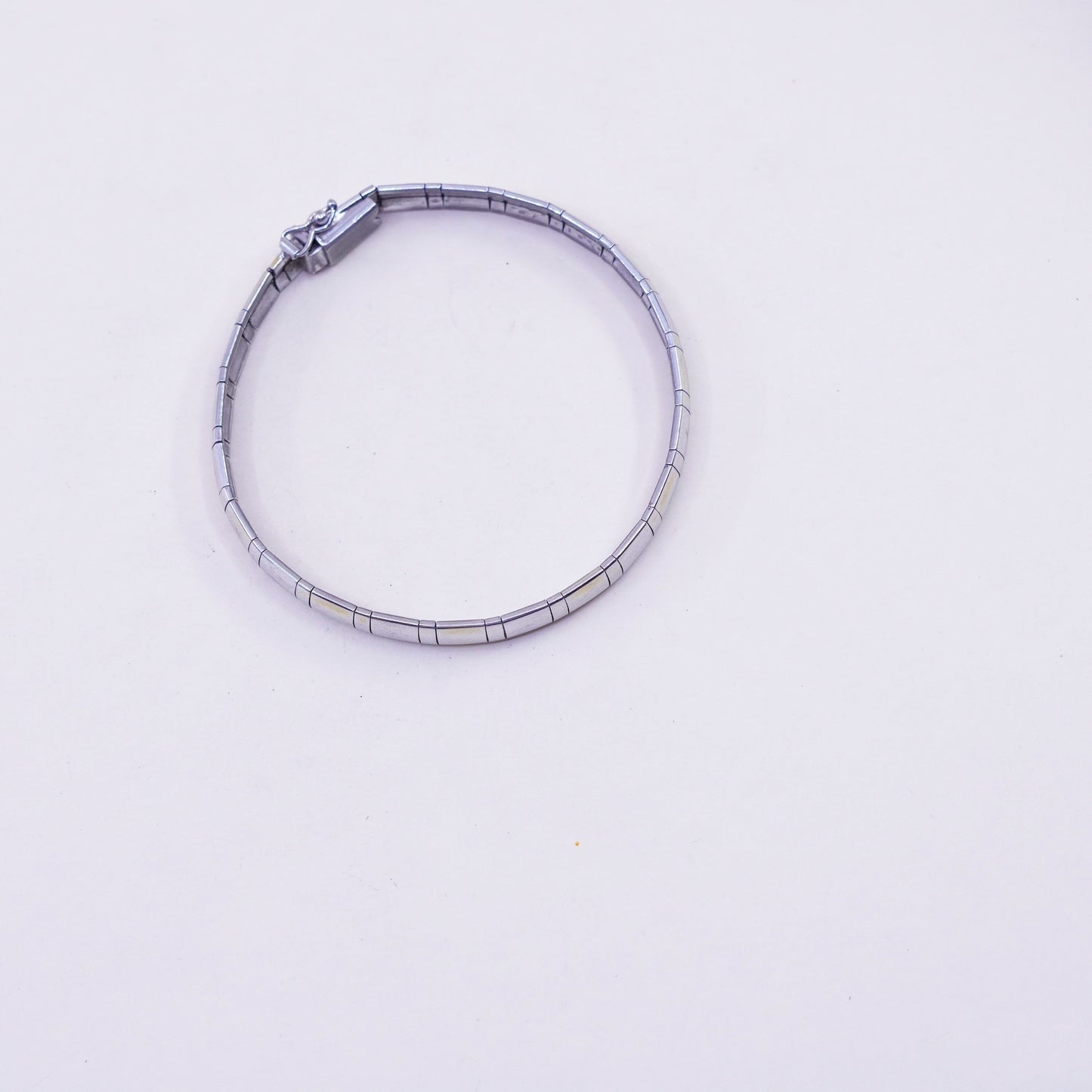 7.25”, 5mm, Vintage Sterling silver omega bracelet, Italy 925 chain