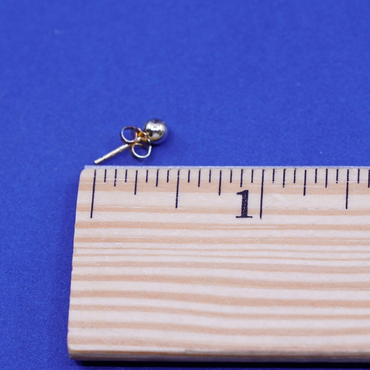 3mm, vintage DBJ vermeil gold over Sterling 925 silver studs earrings