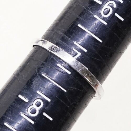 Sz 7, Vtg Sterling silver Engagement ring, 925 silver band W/ CZ