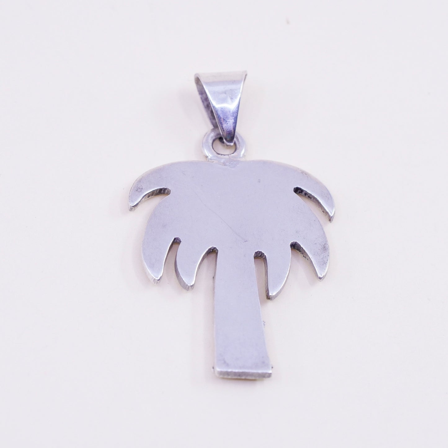 Vintage Sterling silver handmade pendant, 925 palm tree charm