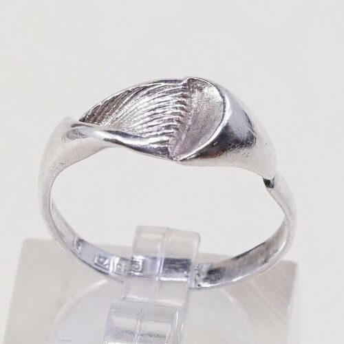 Size 6.5, Vtg Sterling Silver Handmade Ring, Mexico 925 Modern Minimalist Band