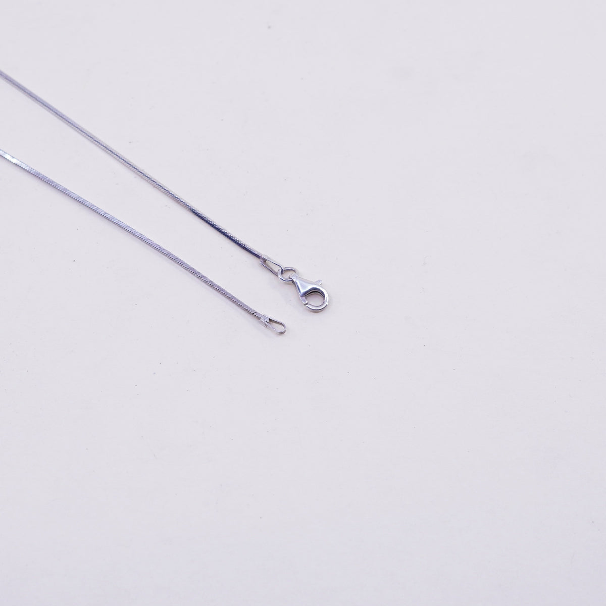 20”, 1mm, Vintage sterling silver snake chain, Italy 925 square chain