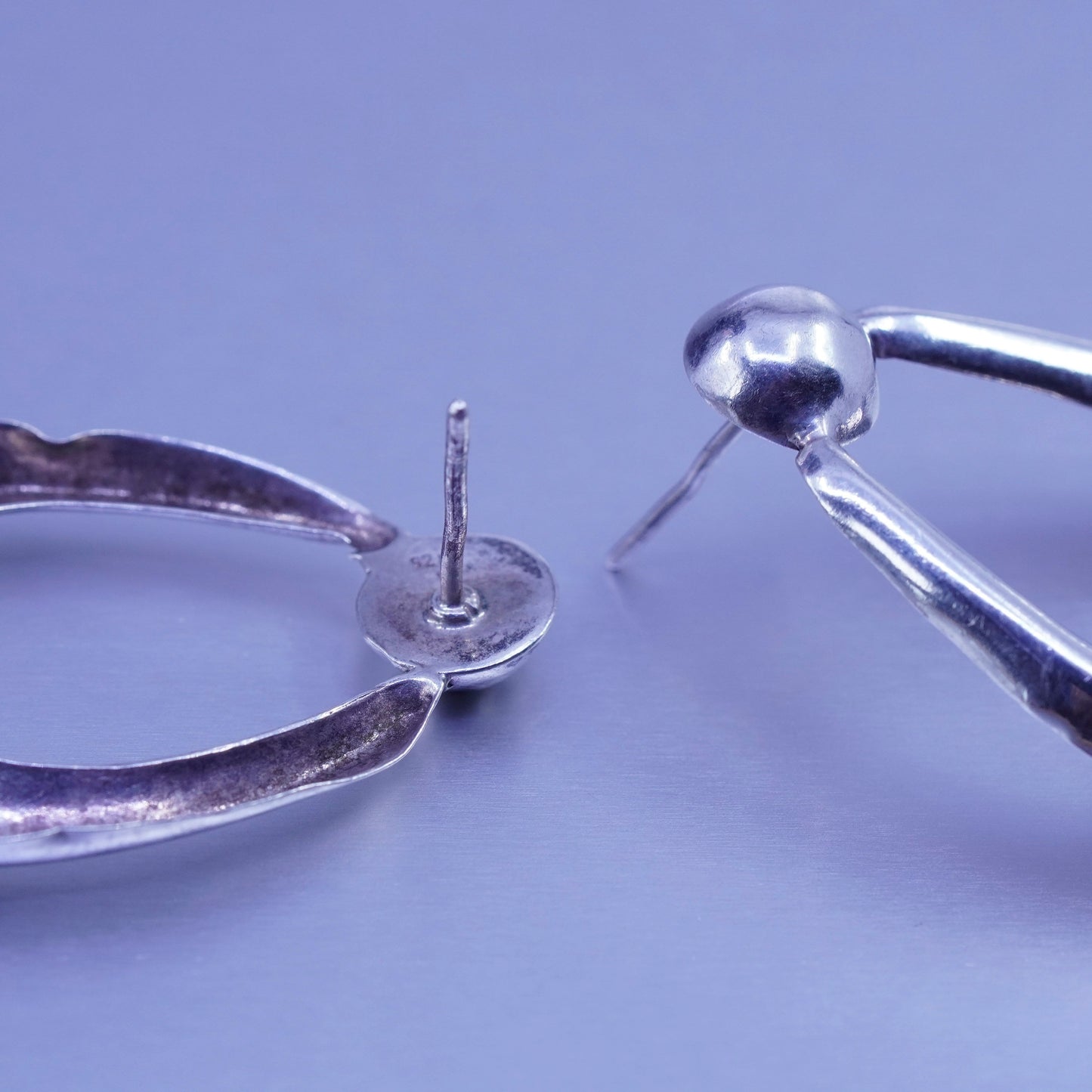Vintage Sterling 925 silver handmade teardrop earrings
