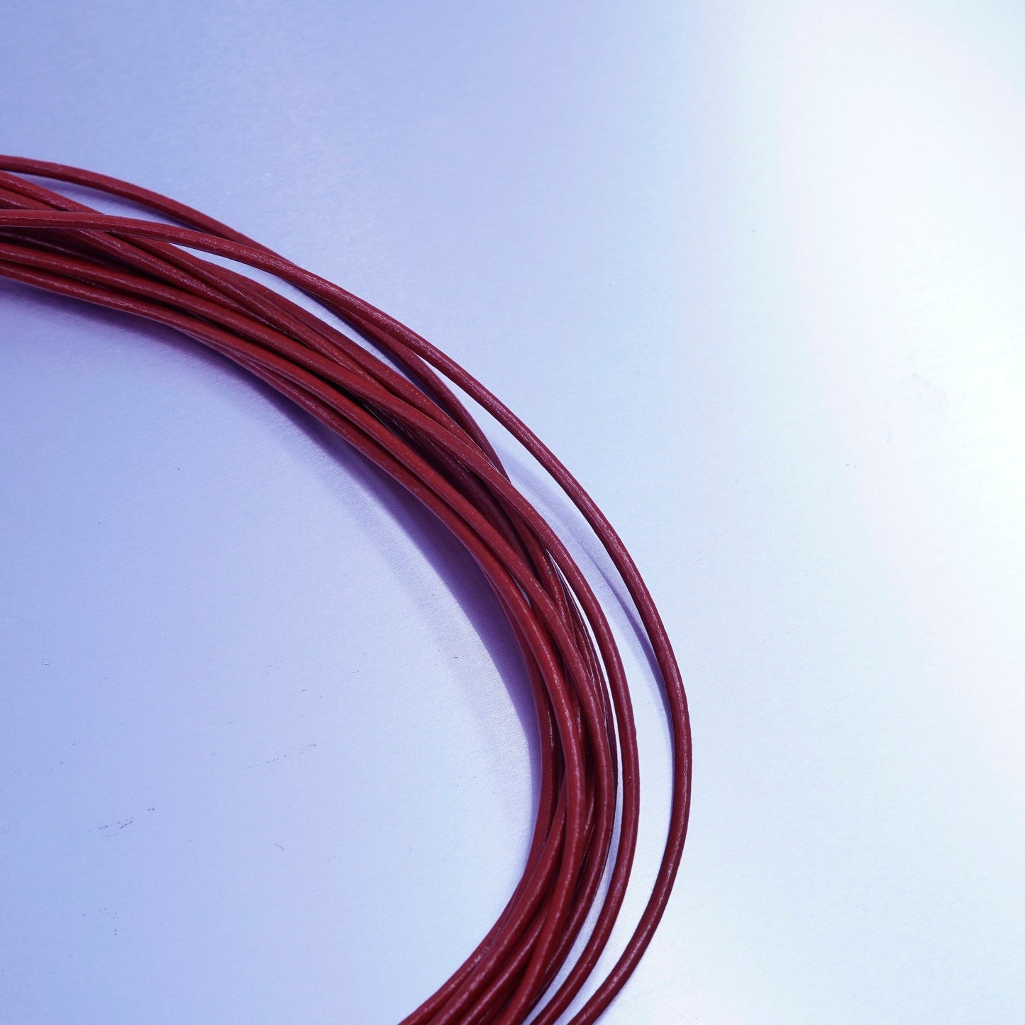 16”, Sterling Silver Multi Strand red Leather Necklace Slide 925 Pendant