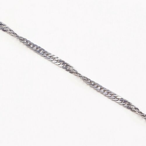 7”, Vtg Sterling Silver Handmade Bracelet, 925 Twist curb link Chain, Stamped 92